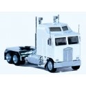 K100 Semi Tractor w/1-Bar Grille & Extra-Long Chassis - Assembled -- White, Chrome Chassis, HO, Herpa Models 35259