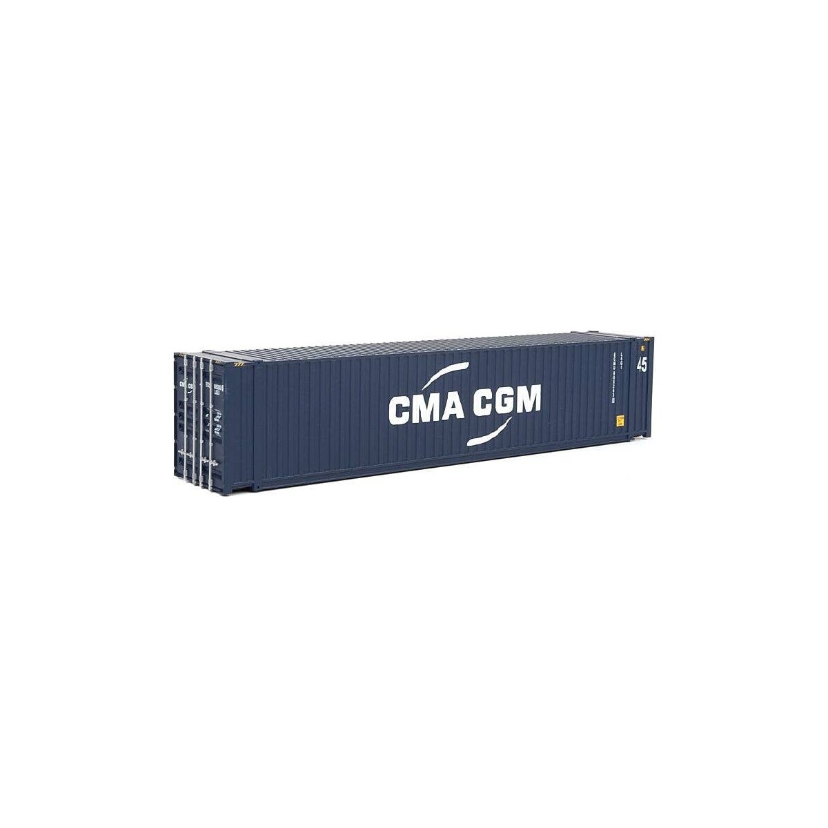 45′ CIMC Container - Assembled -- CMA-CGM (blue, white), HO, Walthers SceneMaster 8569