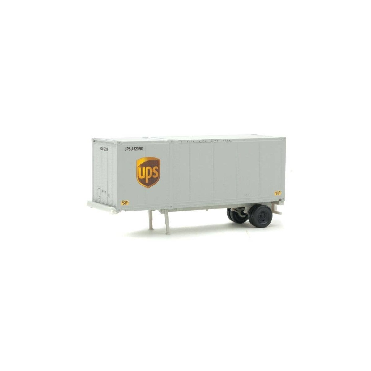 28′ Container with Chassis 2-Pack - Assembled -- United Parcel Service (Modern Shield Logo g, HO, Walthers SceneMaster 8601