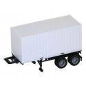 20′ Container on Chassis - Assembled -- White Container, Black Chassis, HO, Herpa Models 5442