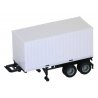 20′ Container on Chassis - Assembled -- White Container, Black Chassis, HO, Herpa Models 5442