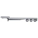 48′ 3-Axle Drop-Deck Trailer - Assembled -- Silver, Chrome Wheels, HO, Herpa Models 5454