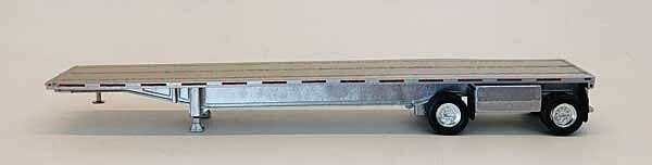 48′ Spread Axle Highboy Trailer - Assembled -- Silver, HO, Herpa Models 5488