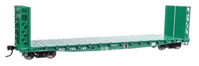 53′ GSC Bulkhead Flatcar - Ready to Run -- Penn Central 750145, HO, WalthersMainline 5936
