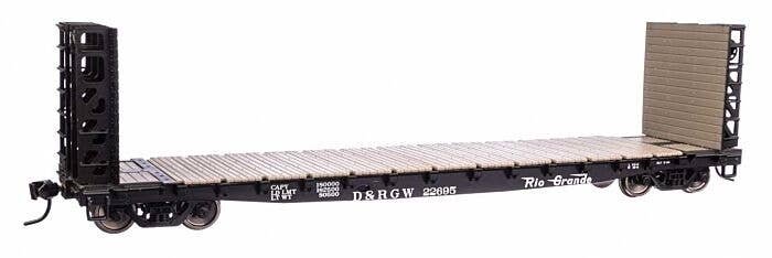 53′ GSC Bulkhead Flatcar - Ready to Run -- Denver & Rio Grande Western(TM) 22695, HO, WalthersMainline 5926