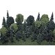 Assorted Trees -- 1-1/2 to 3-1/2′ 3.8 to 8.9cm pkg(40), ALL, Heki/Mini Forest 301