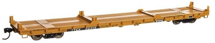 60′ Pullman-Standard Flatcar - Ready to Run -- TTX TTCX 92315 (Container pedestals yellow, black, HO, WalthersMainline 5413