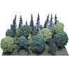 Assorted Trees -- 2 to 3-1/2′ 5.1 to 8.9cm pkg(40), ALL, Heki/Mini Forest 302