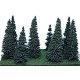 Assorted Pine Trees -- 4 to 7′ 10.2 to 17.8cm pkg(12), ALL, Heki/Mini Forest 307