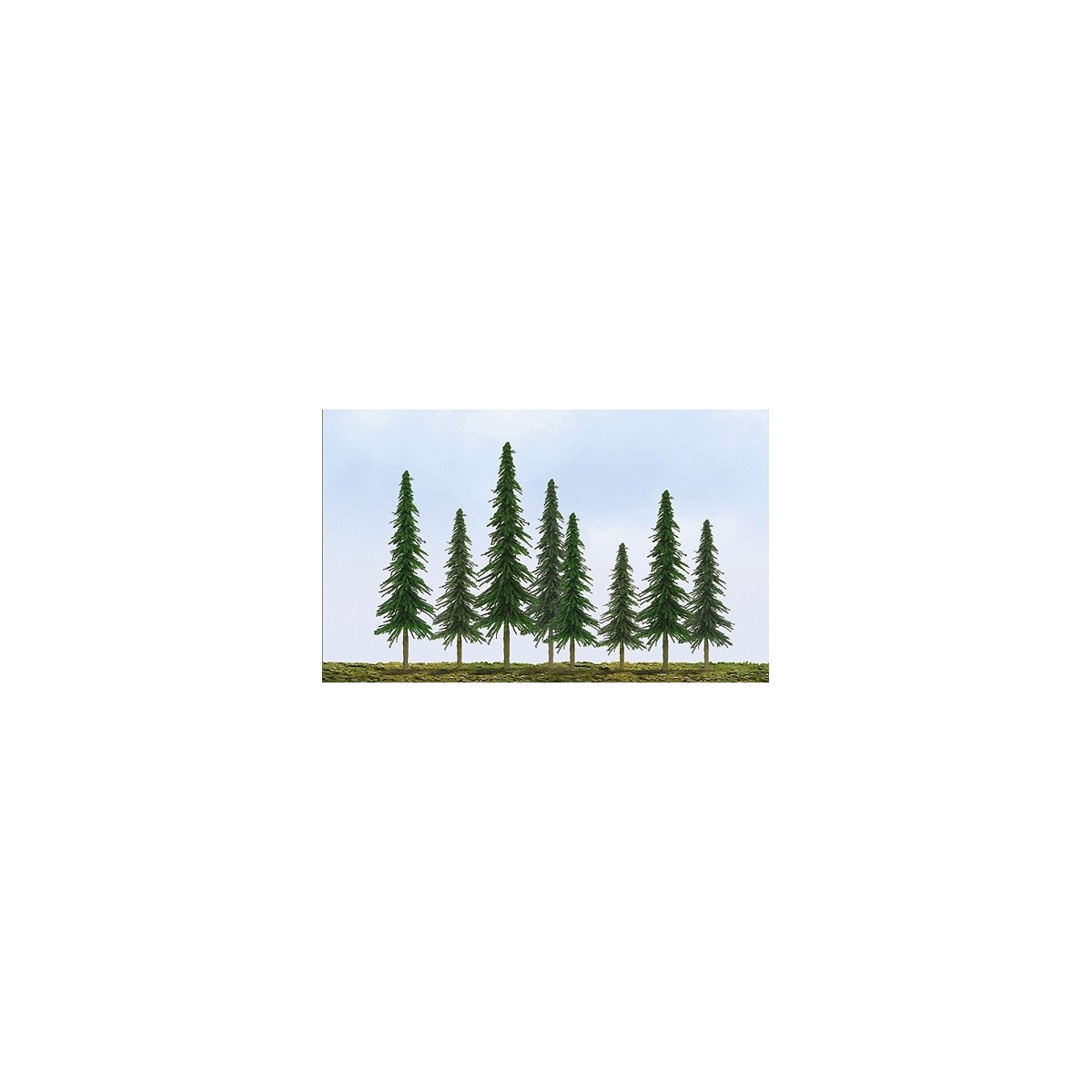 Spruce Trees -- 4 to 6′ 10.2 to 15.2cm pkg(24), HO, JTT Miniature Tree 92027