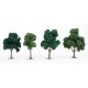Deciduous Trees - Super Scenic Series -- Green 4 - 5′ 10.2 - 12.7cm pkg(4), ALL, JTT Miniature Tree 92132