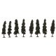 Evergreen-Conifer Trees - Super Scenic Series -- 4-1/4 - 4-5/16′ 10.8 - 11cm pkg(8), ALL, JTT Miniature Tree 92134