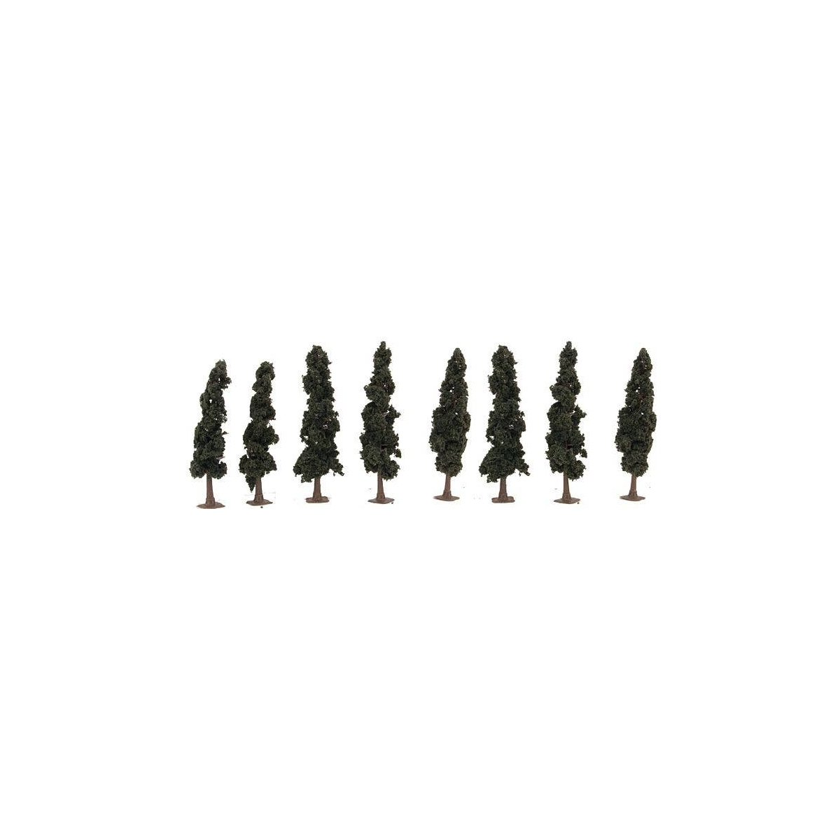 Evergreen-Conifer Trees - Super Scenic Series -- 4-1/4 - 4-5/16′ 10.8 - 11cm pkg(8), ALL, JTT Miniature Tree 92134