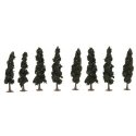 Evergreen-Conifer Trees - Super Scenic Series -- 4-1/4 - 4-5/16′ 10.8 - 11cm pkg(8), ALL, JTT Miniature Tree 92134