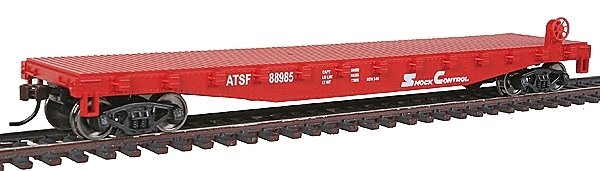 Flatcar - Ready to Run -- Atchison, Topeka & Santa Fe 88985 (red, white), HO, WalthersTrainline 1605