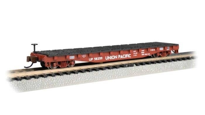 52′ Steel Flatcar - Ready to Run -- Pennsylvania Railroad 475465 (Tuscan), N, Bachmann Industries 17353