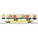 50` Piggyback Flatcar w/Two 24` Trailers - Ready to Run -- Texas Transportation Co. 107 (Pearl Traile, N, Trainman 50006512