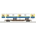 50` Piggyback Flatcar w/Two 24` Trailers - Ready to Run -- Santa Fe 95763 (Falstaff Trailers white, b, N, Trainman 50006506