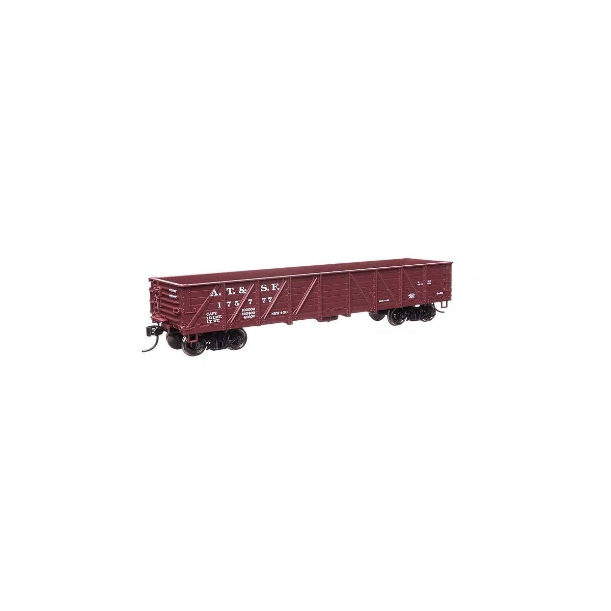 40′ 50-Ton Drop Bottom Gondola - Ready to Run -- Santa Fe 175777, HO, WalthersMainline 56106