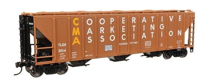 50′ Pullman-Standard PS2-CD 4427 3-Bay Covered Hopper - Ready to Run -- CMA TLDX 3014, HO, WalthersMainline 49421