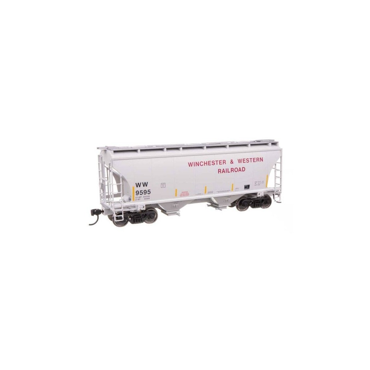 39′ Trinity 3281 2-Bay Covered Hopper - Ready-to-Run -- Winchester & Western 9595, HO, WalthersMainline 49331