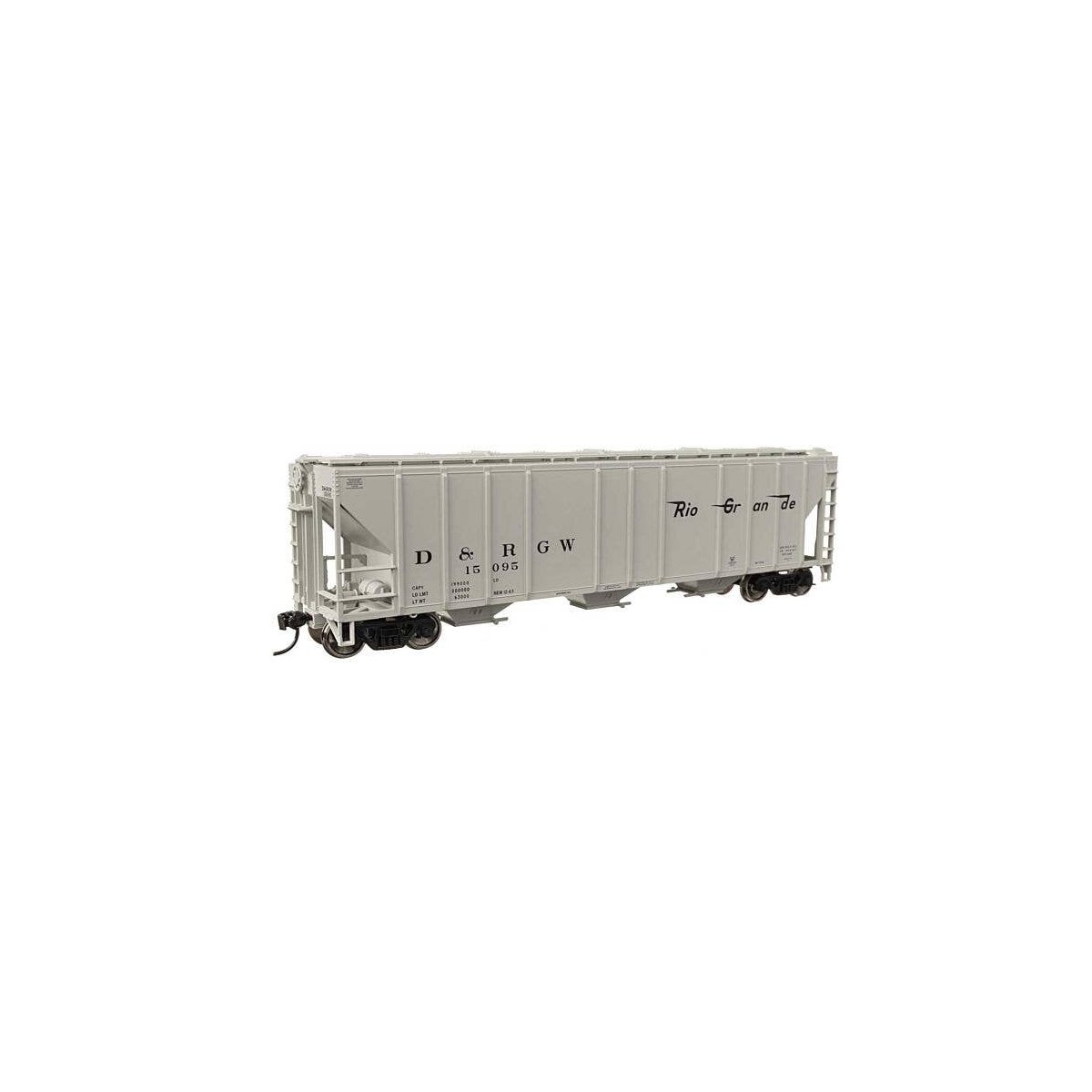 50′ Pullman-Standard PS2-CD 4427 3-Bay Covered Hopper - Ready to Run -- Denver & Rio Grande Wes, HO, WalthersMainline 49411