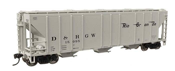 50′ Pullman-Standard PS2-CD 4427 3-Bay Covered Hopper - Ready to Run -- Denver & Rio Grande Wes, HO, WalthersMainline 49411