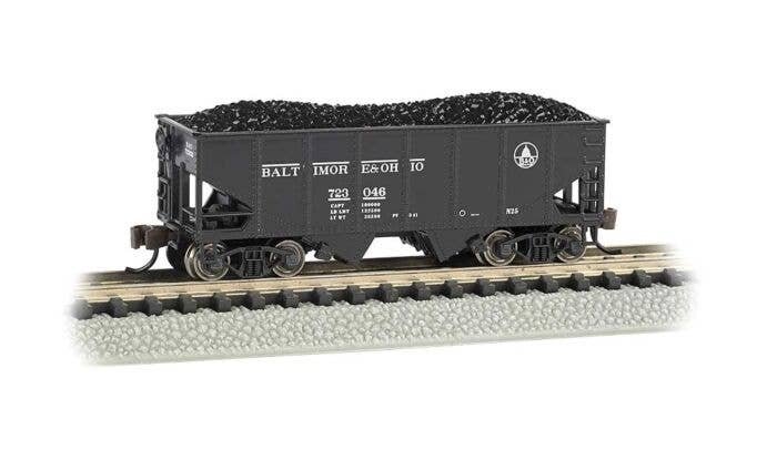 USRA 55-Ton 2-Bay Open Hopper w/Load - Ready to Run - Silver Series(R) -- Baltimore & Ohio 72, N, Bachmann Industries 19556