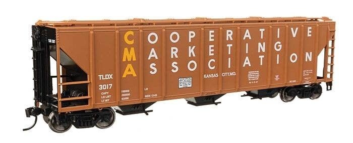 50′ Pullman-Standard PS2-CD 4427 3-Bay Covered Hopper - Ready to Run -- CMA TLDX 3017, HO, WalthersMainline 49422
