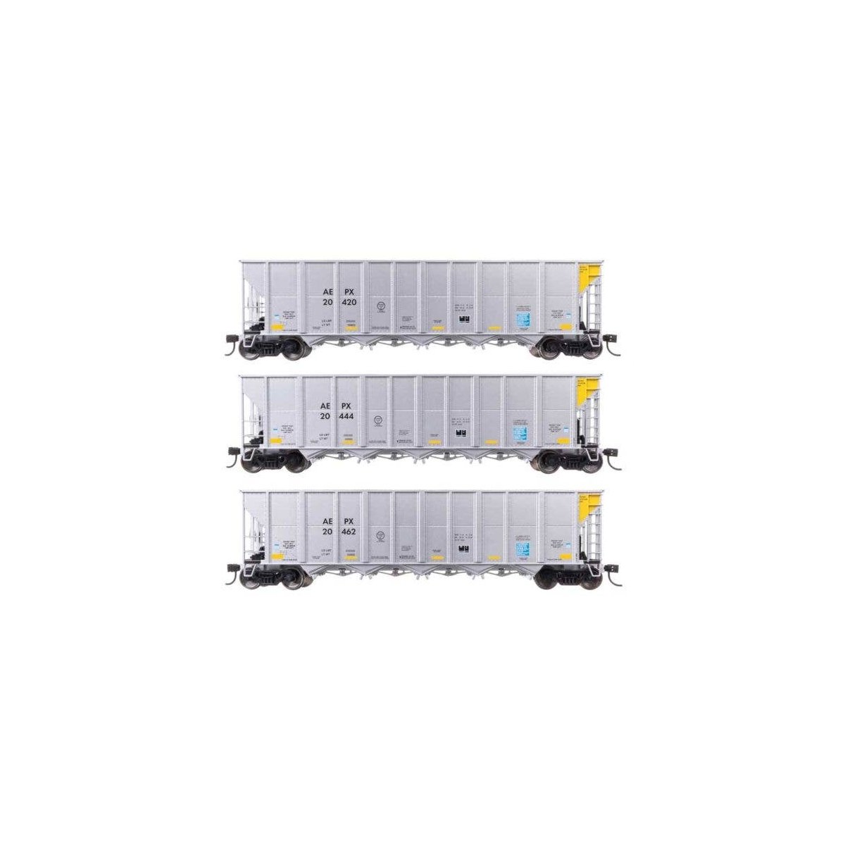 50′ RD-4 Hopper 3-Pack - Ready to Run -- American Electrical Power Service Corp. AEPX 20420, 20, HO, WalthersMainline 56867