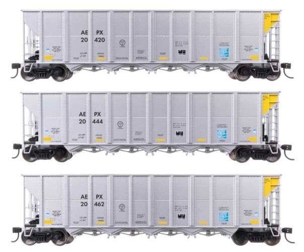 50′ RD-4 Hopper 3-Pack - Ready to Run -- American Electrical Power Service Corp. AEPX 20420, 20, HO, WalthersMainline 56867