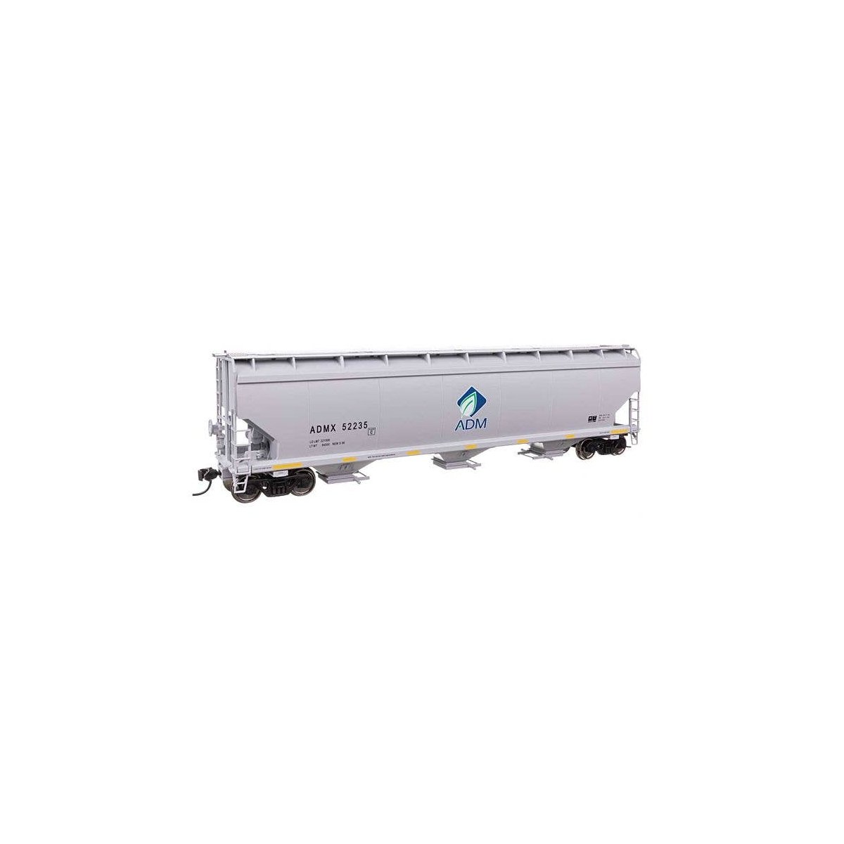 60′ NSC 5150 3-Bay Covered Hopper - Ready to Run -- Archer-Daniels-Midland 52235, HO, WalthersMainline 7737