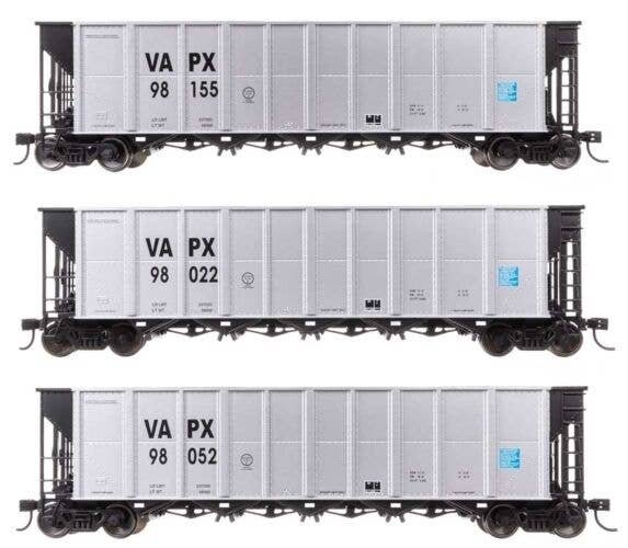 50′ RD-4 Hopper 3-Pack - Ready to Run -- Virginia Power VAPX 98022, 98052, 98155, HO, WalthersMainline 56882