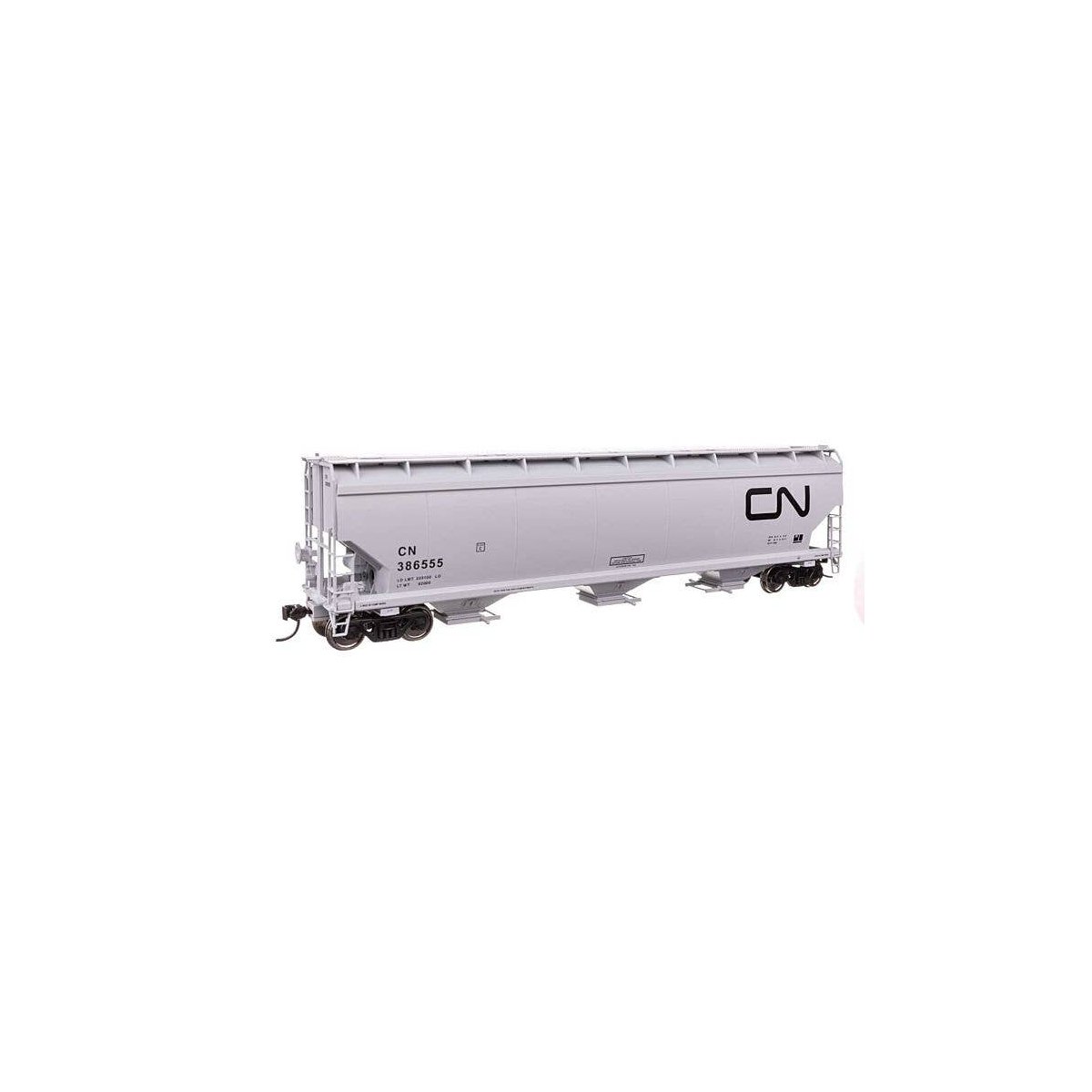60′ NSC 5150 3-Bay Covered Hopper - Ready to Run -- Canadian National 386555, HO, WalthersMainline 7744