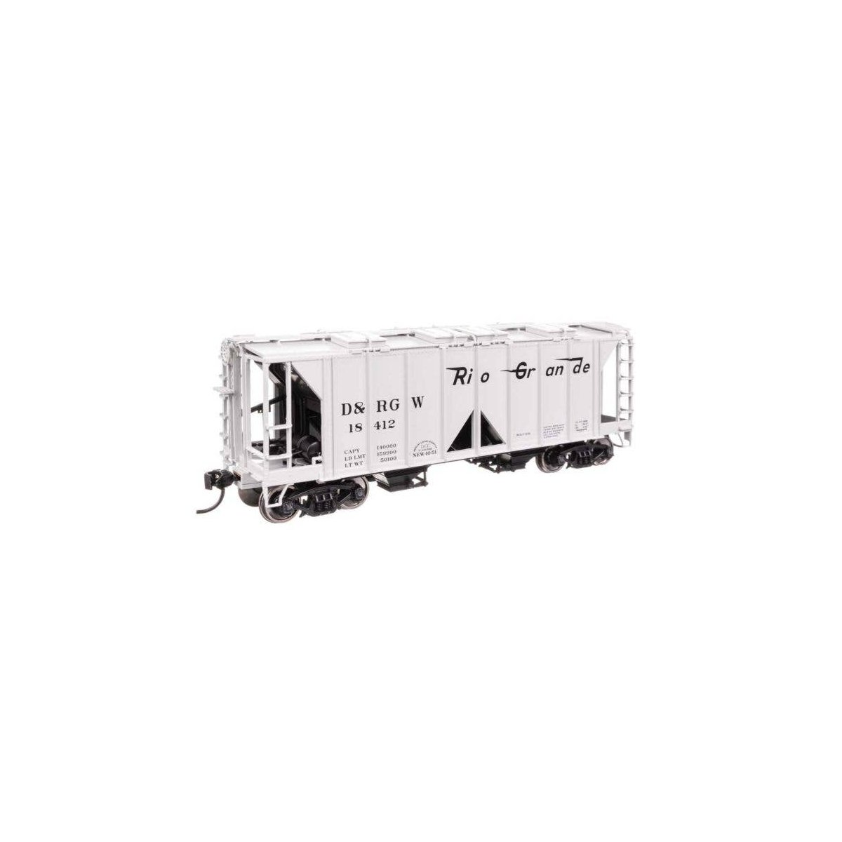 ACF 1958 Cu Ft Covered Hopper - Ready to Run -- Denver & Rio Grande Western(TM) 18412, HO, WalthersMainline 49712