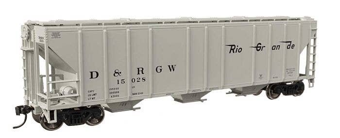 50′ Pullman-Standard PS2-CD 4427 3-Bay Covered Hopper - Ready to Run -- Denver & Rio Grande Wes, HO, WalthersMainline 49409