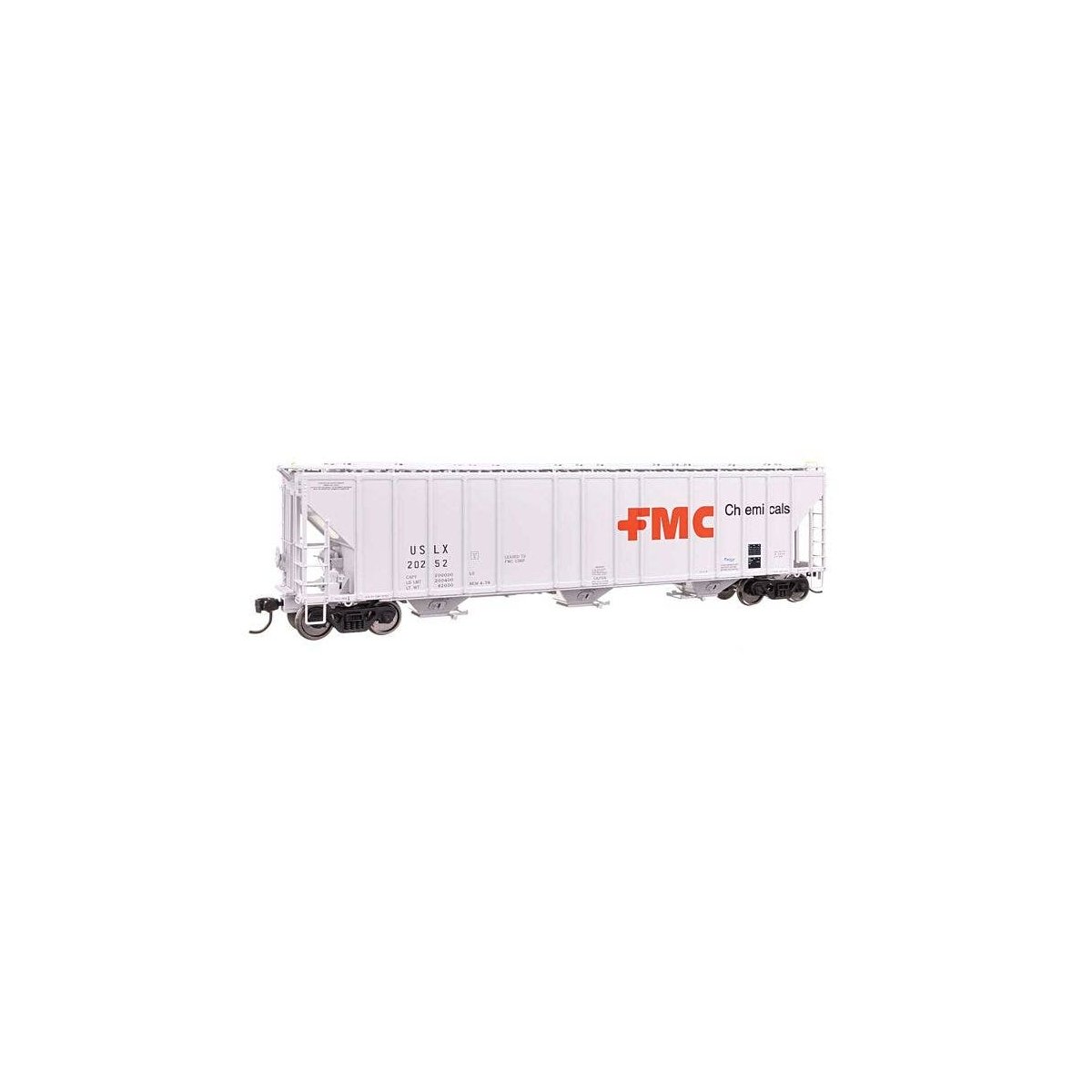 55′ Evans 4780 Covered Hopper - Ready To Run -- FMC USLX 20252, HO, WalthersProto 106188