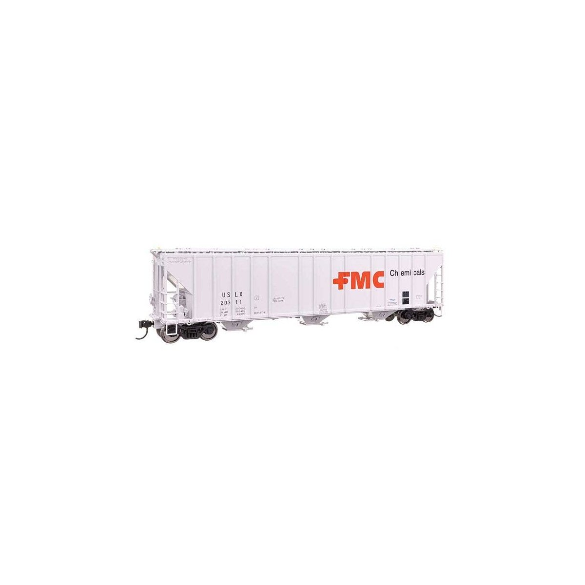 55′ Evans 4780 Covered Hopper - Ready To Run -- FMC USLX 20311, HO, WalthersProto 106189