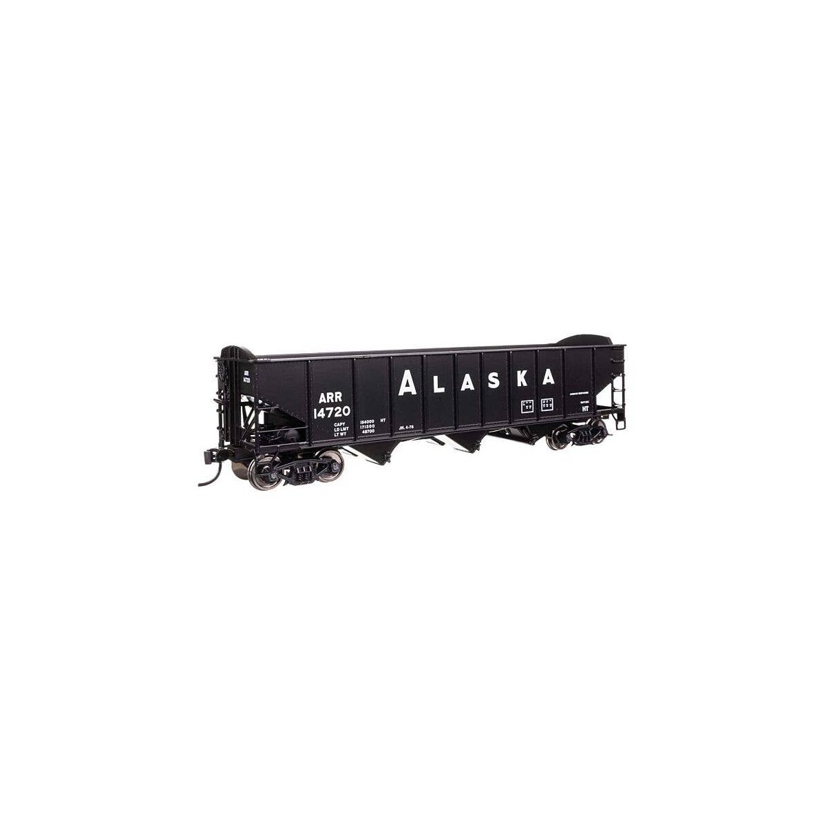 70-Ton AAR 3-Bay Open Hopper - Ready to Run -- Alaska 14720, HO, WalthersMainline 56734