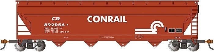 56′ ACF Center-Flow Covered Hopper - Ready to Run - Silver Series(R) -- Conrail (Boxcar Red,, HO, Bachmann Industries 17560