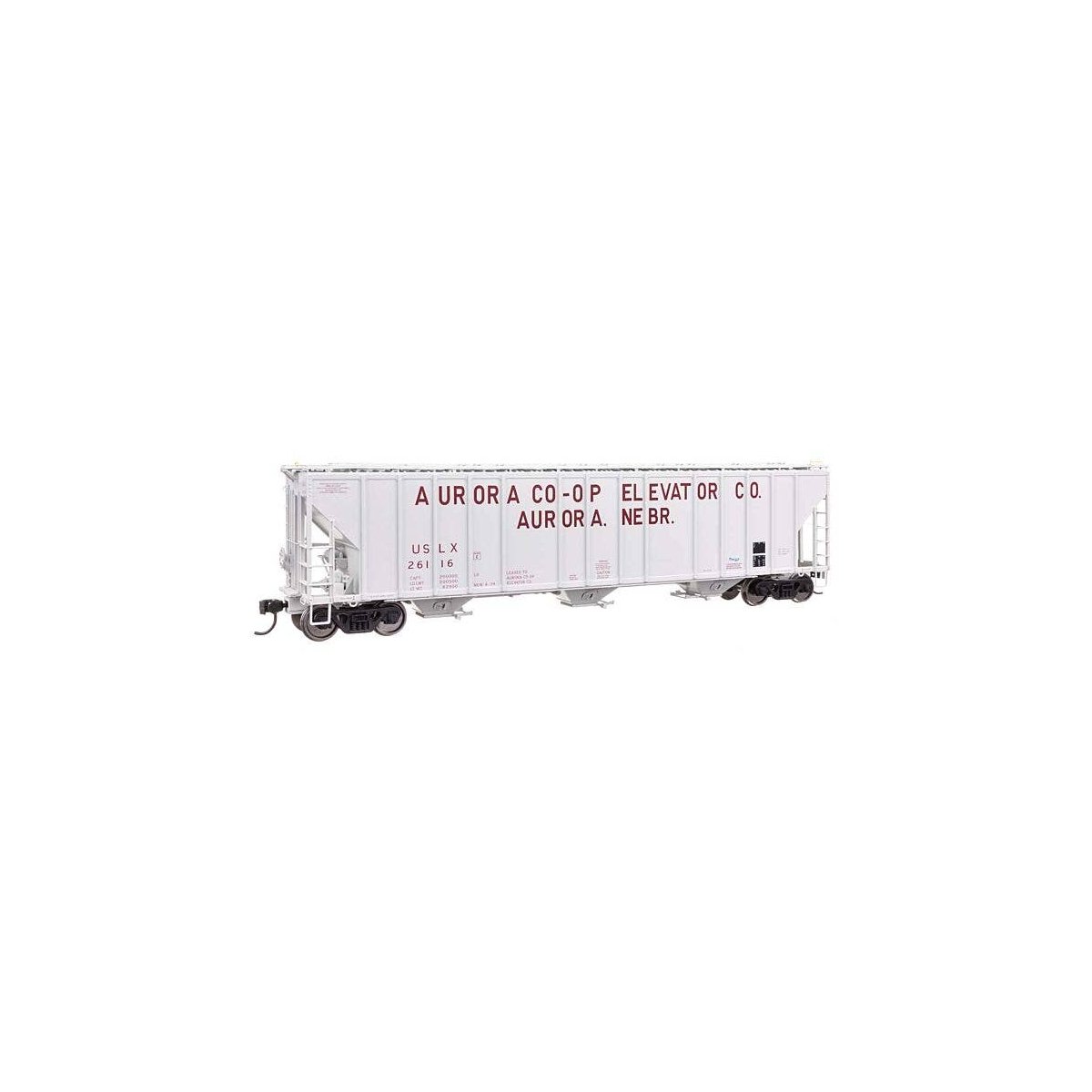 55′ Evans 4780 Covered Hopper - Ready To Run -- Aurora Coop USLX 26116, HO, WalthersProto 106178