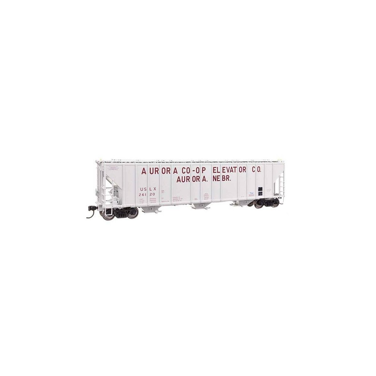 55′ Evans 4780 Covered Hopper - Ready To Run -- Aurora Coop USLX 26120, HO, WalthersProto 106179
