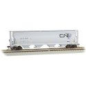 Canadian Cylindrical 4-Bay Grain Hopper - Ready to Run - Silver Series(R) -- Canadian Nation, HO, Bachmann Industries 19145