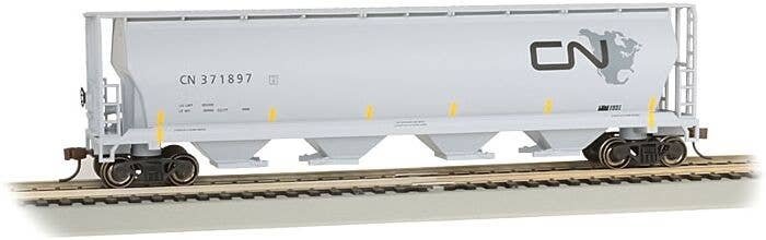 Canadian Cylindrical 4-Bay Grain Hopper - Ready to Run - Silver Series(R) -- Canadian Nation, HO, Bachmann Industries 19145