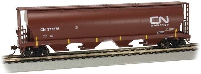 Canadian Cylindrical 4-Bay Grain Hopper - Ready to Run - Silver Series(R) -- Canadian Nation, HO, Bachmann Industries 19103