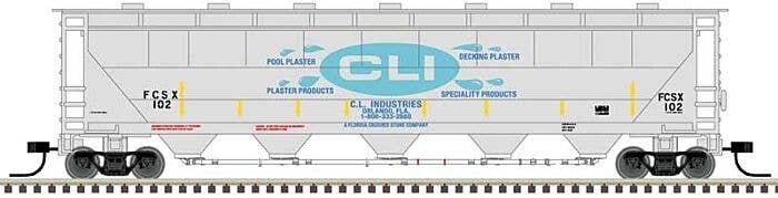 Trinity PD5000 Covered Hopper - Ready to Run -- CLI Industries FCSX 104 (gray, blue), N, Atlas Model Railroad Co. 50005670