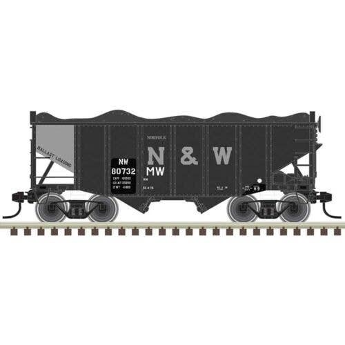 55-Ton Fishbelly Hopper with Load - Ready to Run -- Norfolk & Western 80740 (MOW, bla, N, Atlas Model Railroad Co. 50007230