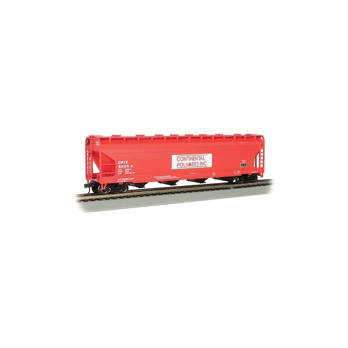 Silver Series(R) 56′ ACF Center-Flow Covered Hopper - Ready to Run -- Continental Polymers, , HO, Bachmann Industries 17510