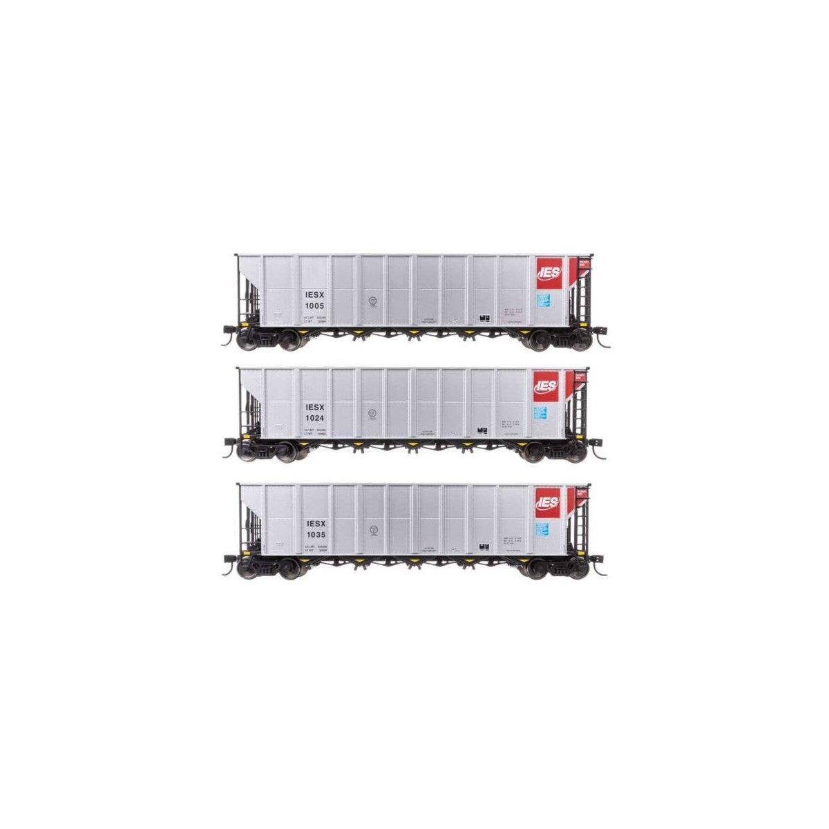 50′ RD-4 Hopper 3-Pack - Ready to Run -- Alliant Energy IESX 1005, 1024, 1035, HO, WalthersMainline 56876