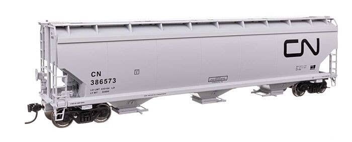 60′ NSC 5150 3-Bay Covered Hopper - Ready to Run -- Canadian National 386573, HO, WalthersMainline 7745
